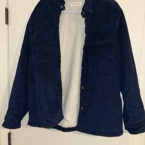 Navy Corduroy Jacket with Sherpa Lining